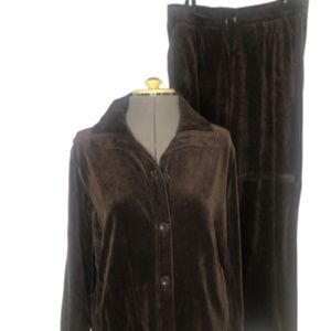 White Stag Jogging Set Button Front Top Elastic Pant Size L